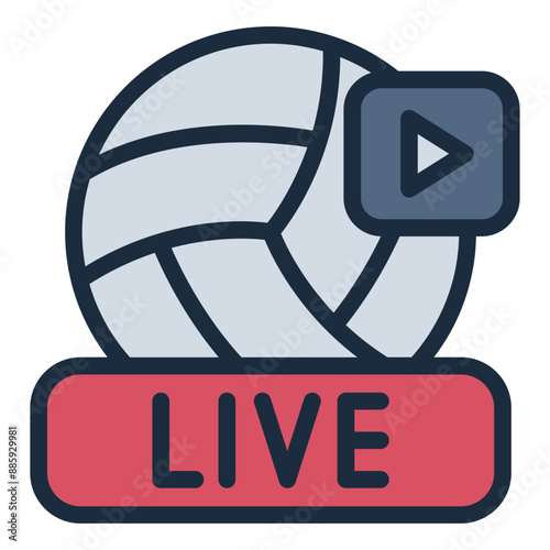 Icon of a livestream of volleyball sport