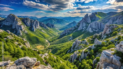 Scenic view of Paklenica National Park in the Velebit Mountains, Croatia, travel, destination, nature, landscape, mountains
