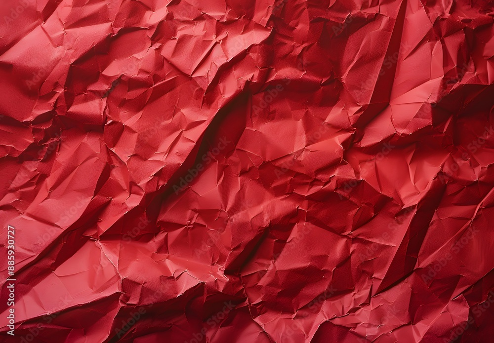 Red Crumpled Paper Texture Background Red Crumpled Paper Texture Background