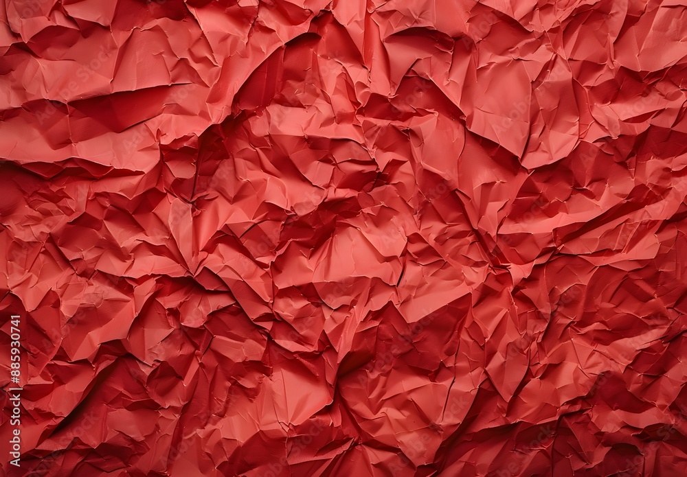 Crumpled Red Paper Texture Background Crumpled Red Paper Texture Background