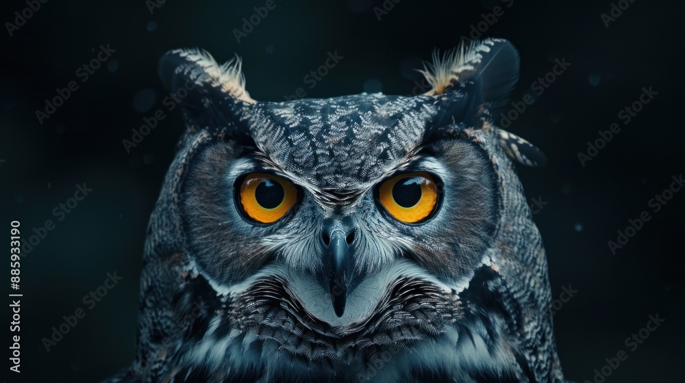 A Close-Up of an Owl's Intense Gaze A Close-Up of an Owl's Intense Gaze
