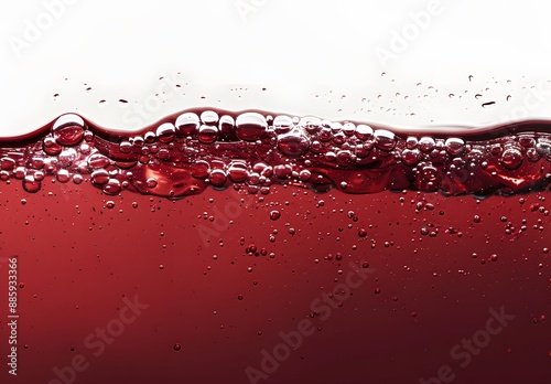 Red Liquid with Bubbles Macro Photography