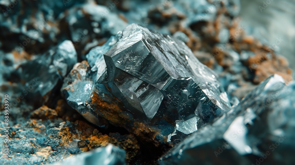 3. Tantalum ore in a geological setting with visible mineral structure 3. Tantalum ore in a geological setting with visible mineral structure