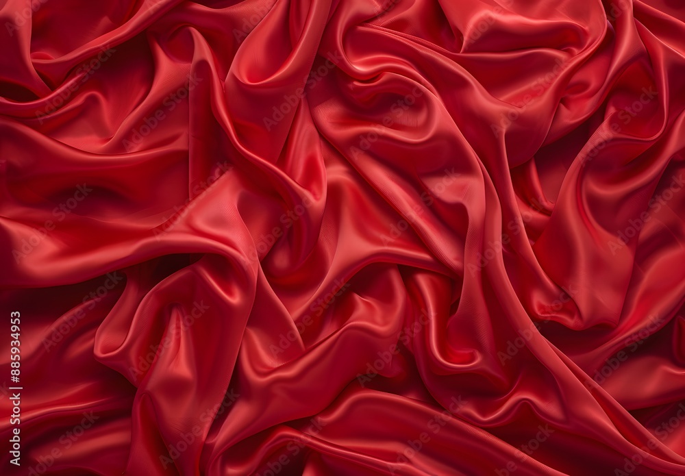 Obraz premium Elegant Red Satin Fabric Background Texture