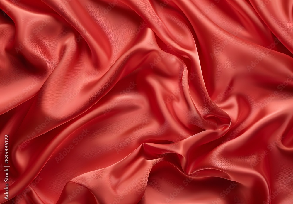 Fototapeta premium Elegant Red Silk Fabric Background Texture