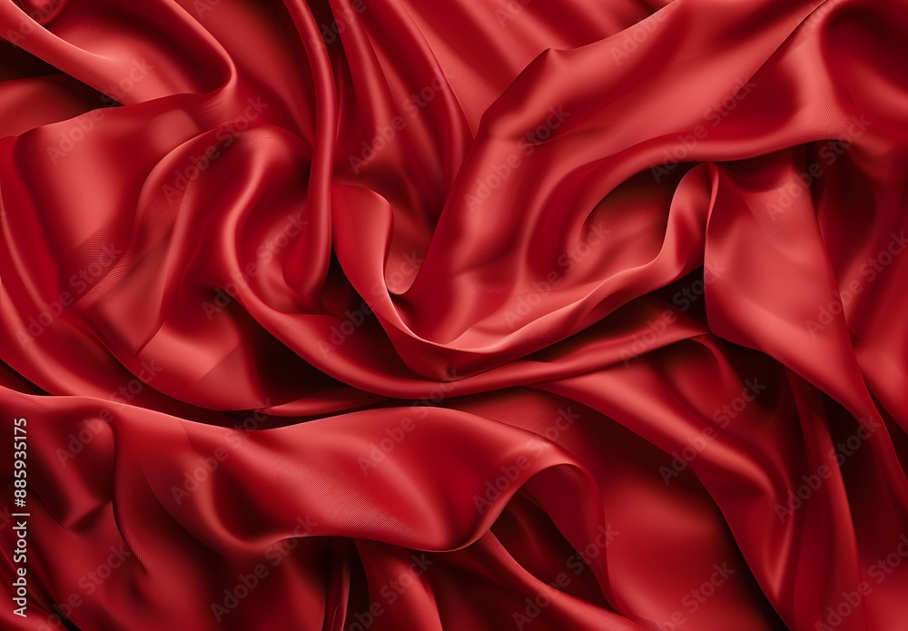 Fototapeta premium Elegant Red Silk Fabric Texture Background