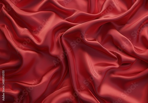 Elegant Red Silk Fabric Texture Background