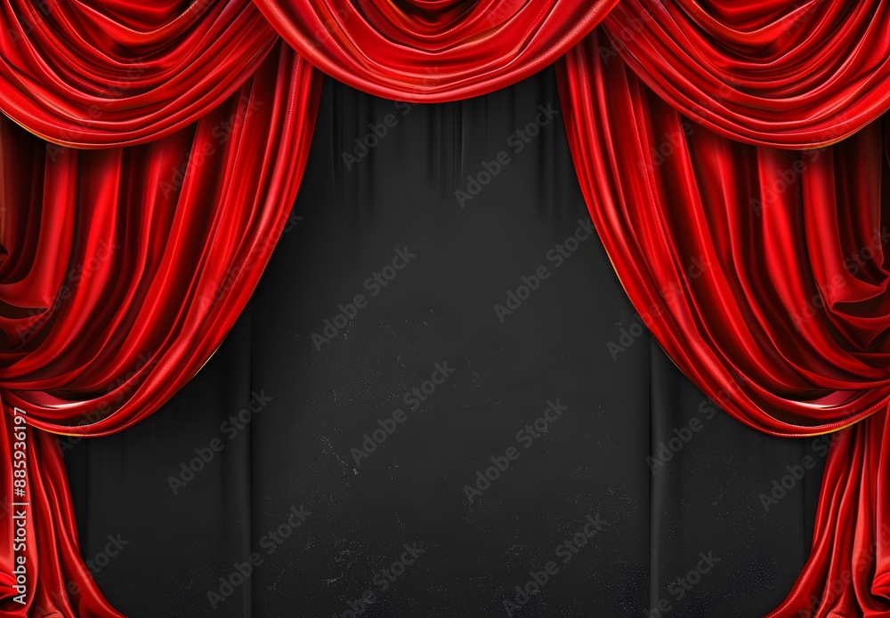 Fototapeta premium Red Velvet Curtains Stage Theater Backdrop