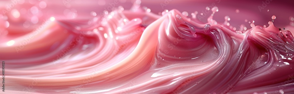 Pink Liquid Swirling with Drops Pink Liquid Swirling with Drops