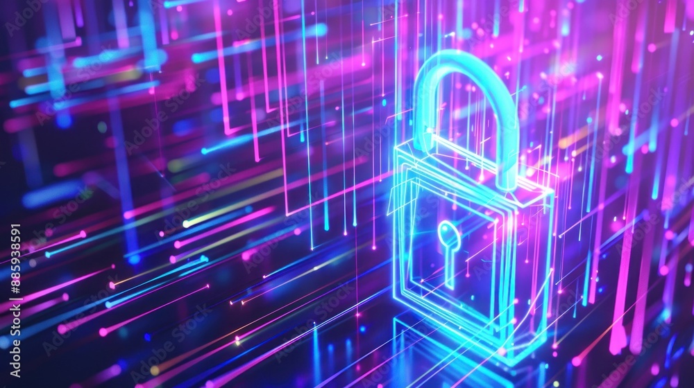 Digital padlock low-poly cyber security futuristic technology background Digital padlock low-poly cyber security futuristic technology background