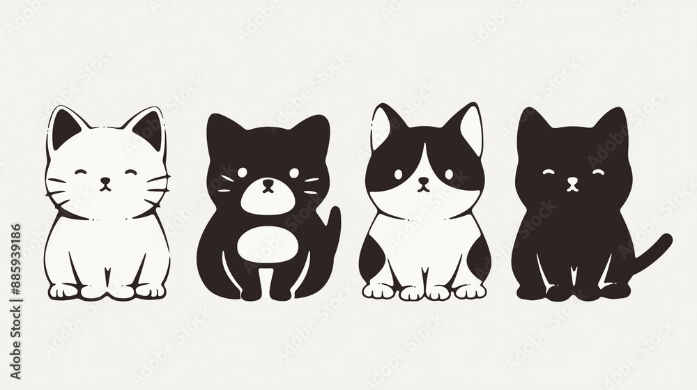 猫のシルエットアイコン4 猫のシルエットアイコン4