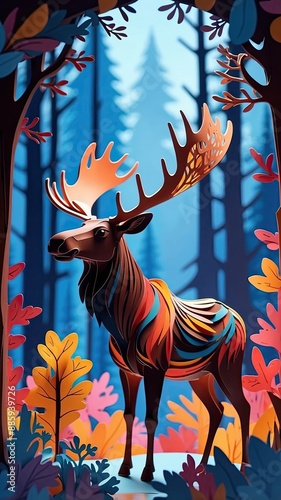 A mesmerizing paper-cut animation of the Moose comes to life on the screen
