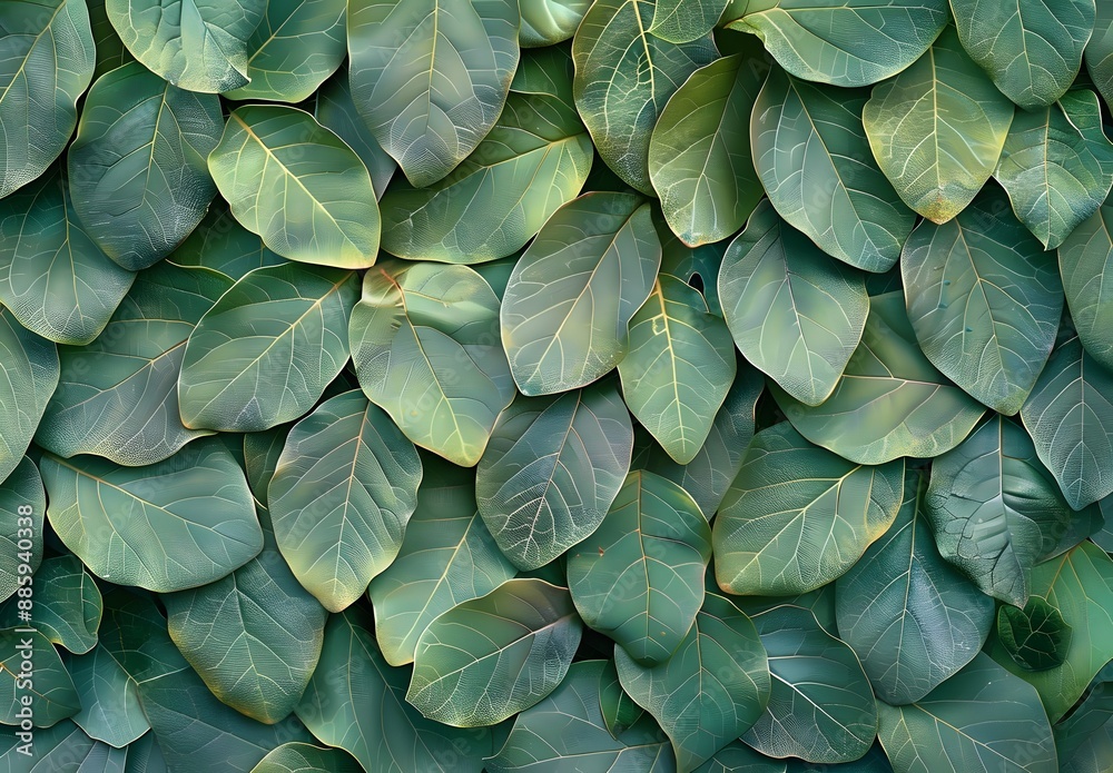 Obraz premium Seamless Green Leaf Wall Texture Background