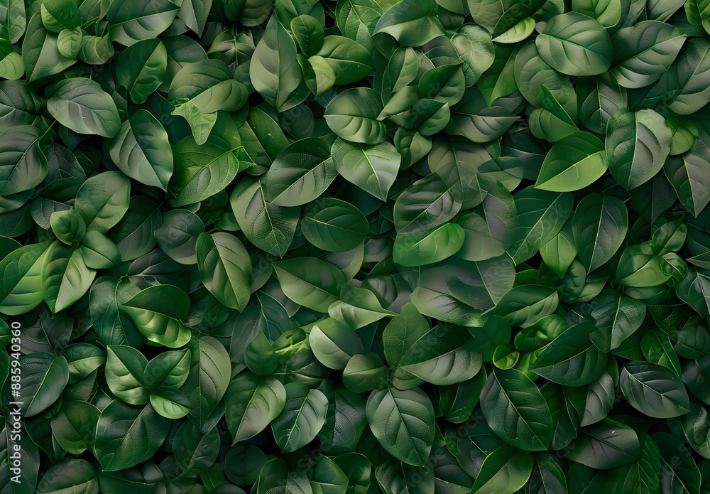 Fototapeta premium Seamless Green Leaf Wall Texture Background