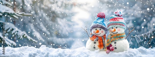 Smiling Snowmen in Winter Wonderland photo