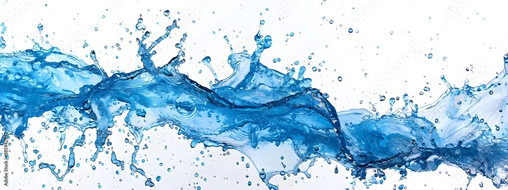 Obraz premium Water Splash, Blue Color, Isolated Background