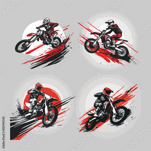 motocross vector logo illustration