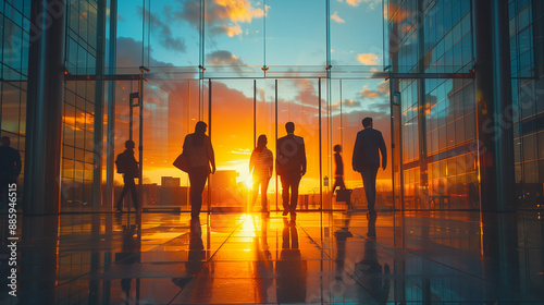 Silhouette businesspeople W...