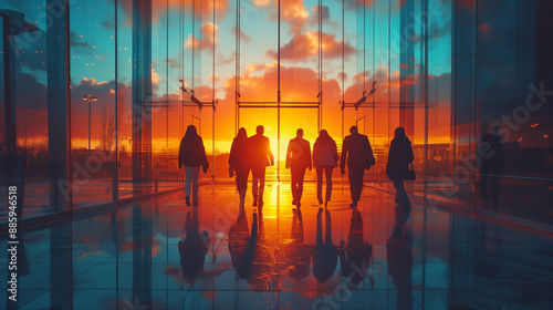 Silhouette businesspeople W...