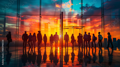 Silhouette businesspeople W...