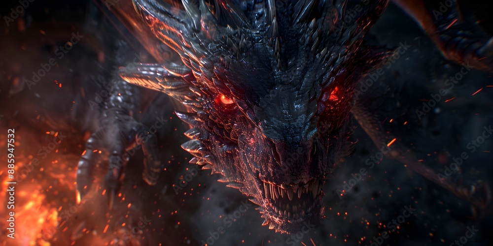 Dragon clawing out from the darkness Dragon clawing out from the darkness