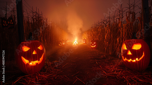 A walkway filled with Hallo...
