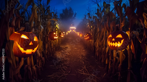 A walkway filled with Hallo...