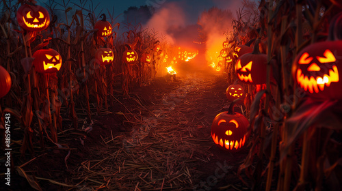 A walkway filled with Hallo...