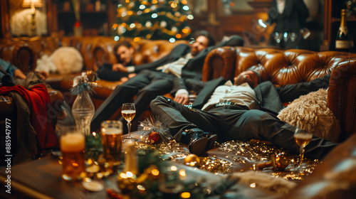 people fall asleep drunk after party