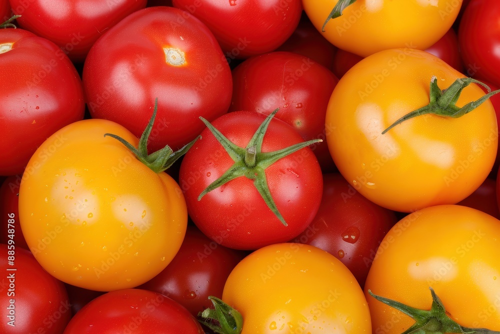 Assortment of ripe red and yellow tomatoes Assortment of ripe red and yellow tomatoes