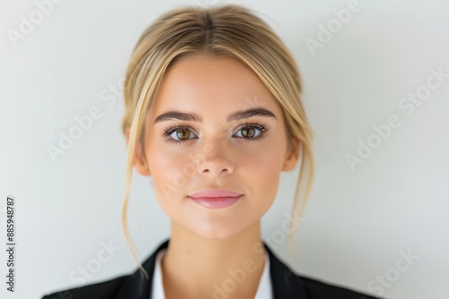 Confident and professional woman in a black suit