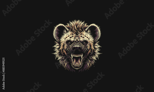 head hyena angry vector illustration artwork design