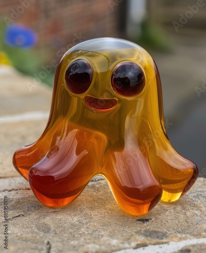 Colorful jelly-like creature with large eyes
