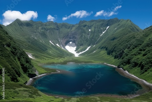 Breathtaking mountain lake landscape with turquoise waters
