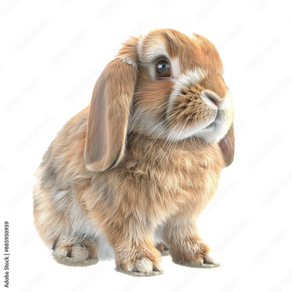 Adorable Lop Eared Rabbit Isolated On White Background Adorable Lop Eared Rabbit Isolated On White Background
