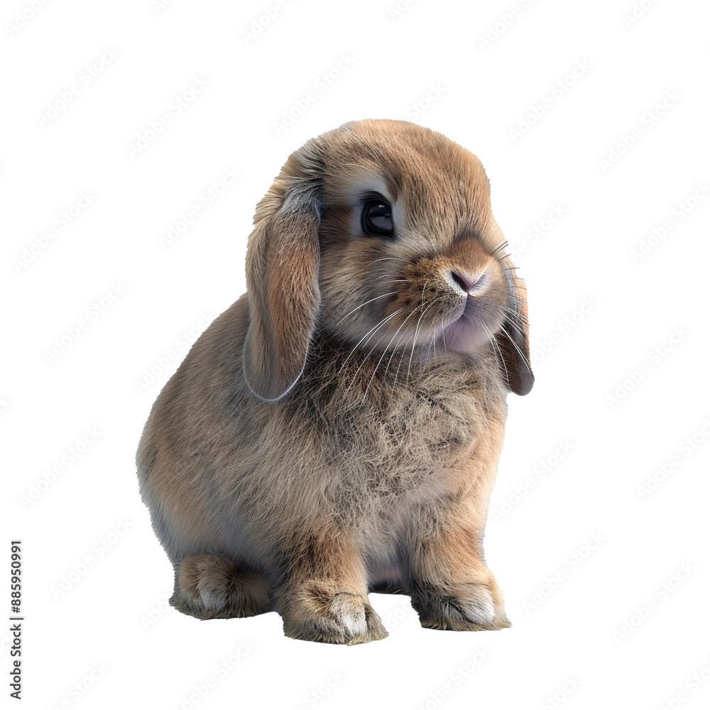 Adorable Fluffy Brown Lop Eared Rabbit Isolated On White Background Adorable Fluffy Brown Lop Eared Rabbit Isolated On White Background