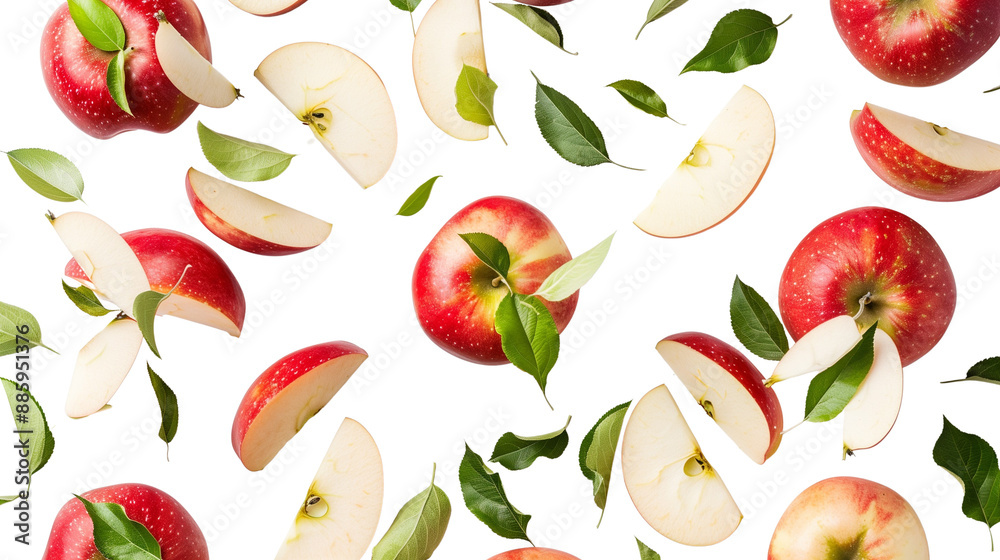 Obraz premium Red Apples with slices