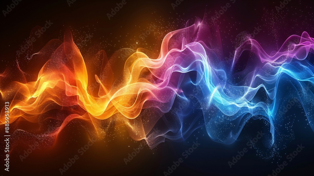 Obraz premium Abstract Glowing Waves in Vivid Colors