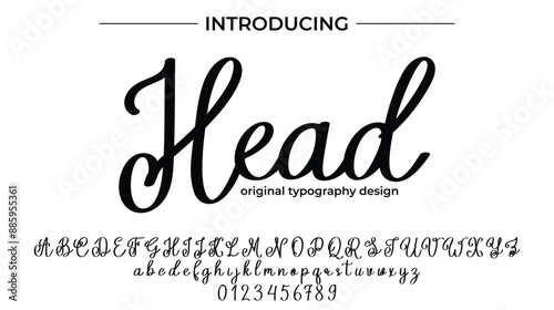 Head Font Stylish brush painted an uppercase vector letters, alphabet, typeface