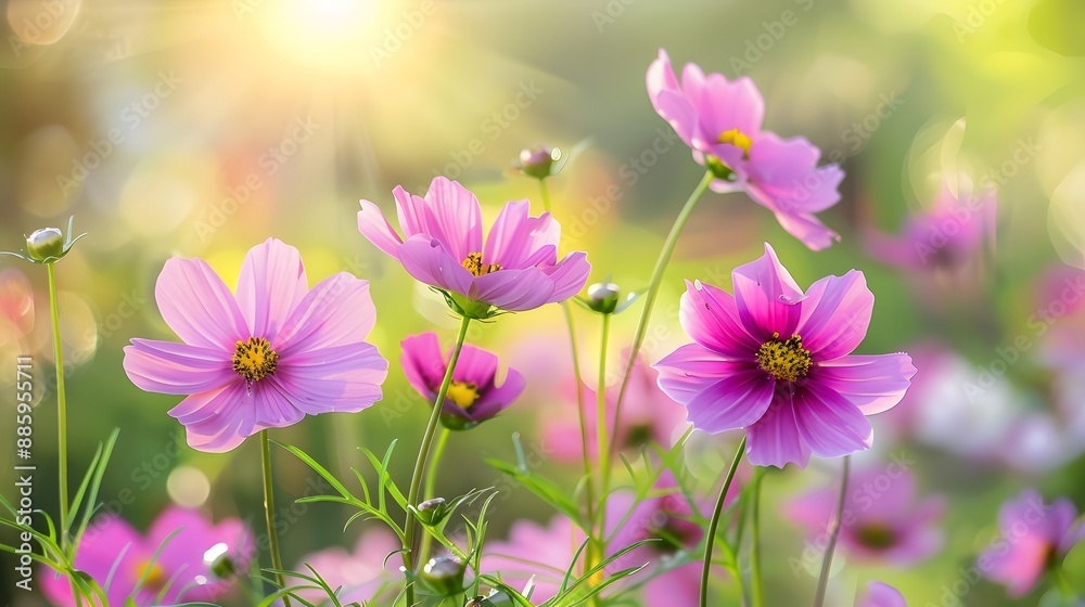 Cosmos flowers blooming in the sunny morning 2