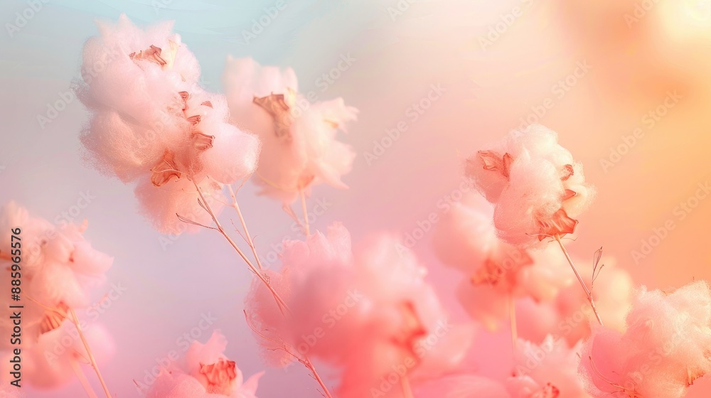 Pastel-colored cotton candy wisps against a soft, gradient background, evoking a sense of romance and whimsy. Pastel-colored cotton candy wisps against a soft, gradient background, evoking a sense of romance and whimsy.