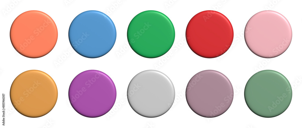 Collection of 3d round web button empty for banner design colorful element Collection of 3d round web button empty for banner design colorful element