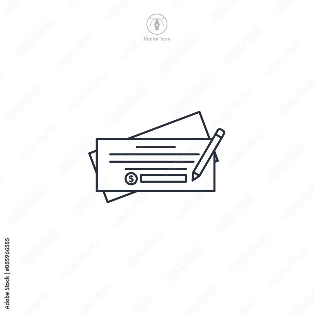 Cheque Icon theme symbol vector illustration isolated on white background Cheque Icon theme symbol vector illustration isolated on white background