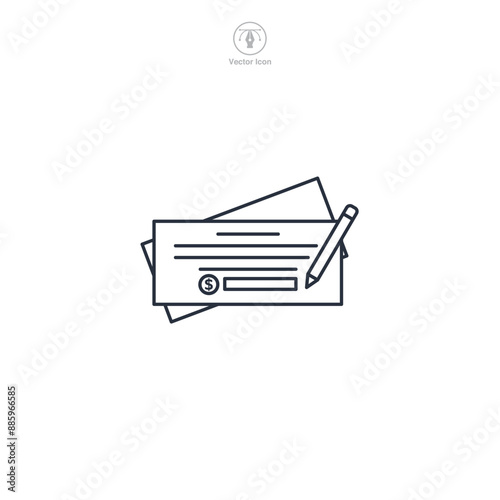 Cheque Icon theme symbol vector illustration isolated on white background
