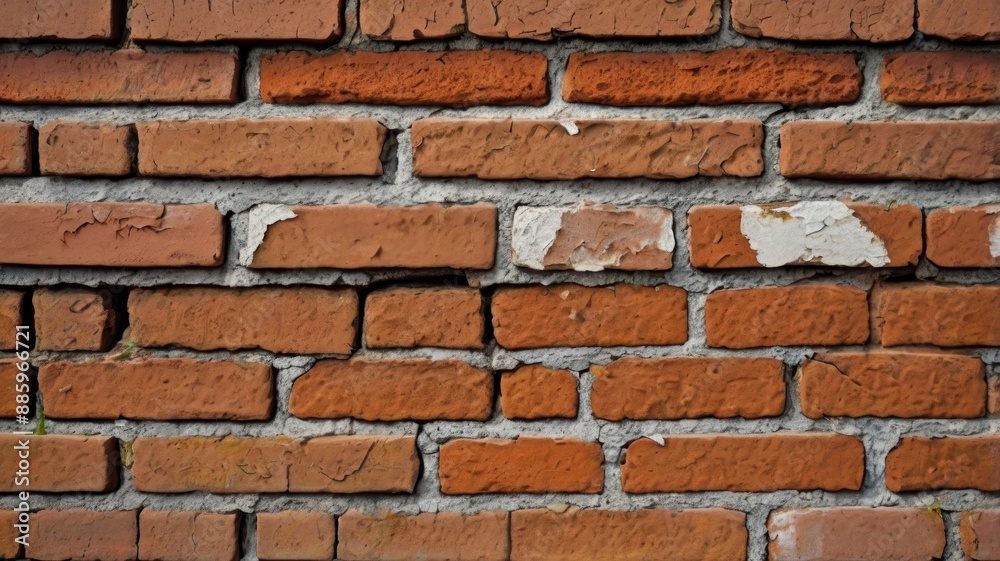 Obraz premium brick wall with peeling paint background