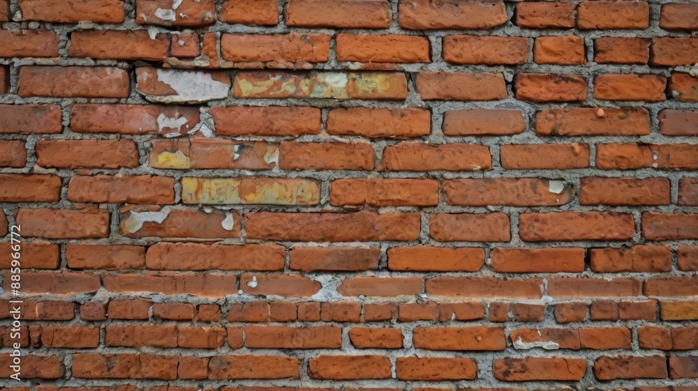 Fototapeta premium brick wall with peeling paint background