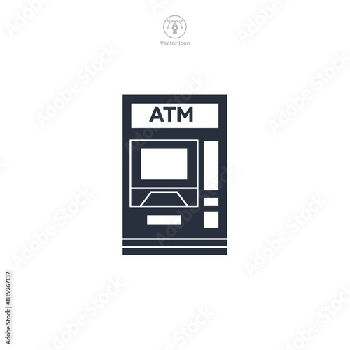 ATM Machine Icon theme symbol vector illustration isolated on white background