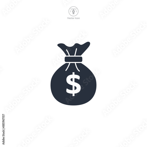 Money Bag Icon theme symbol vector illustration isolated on white background
