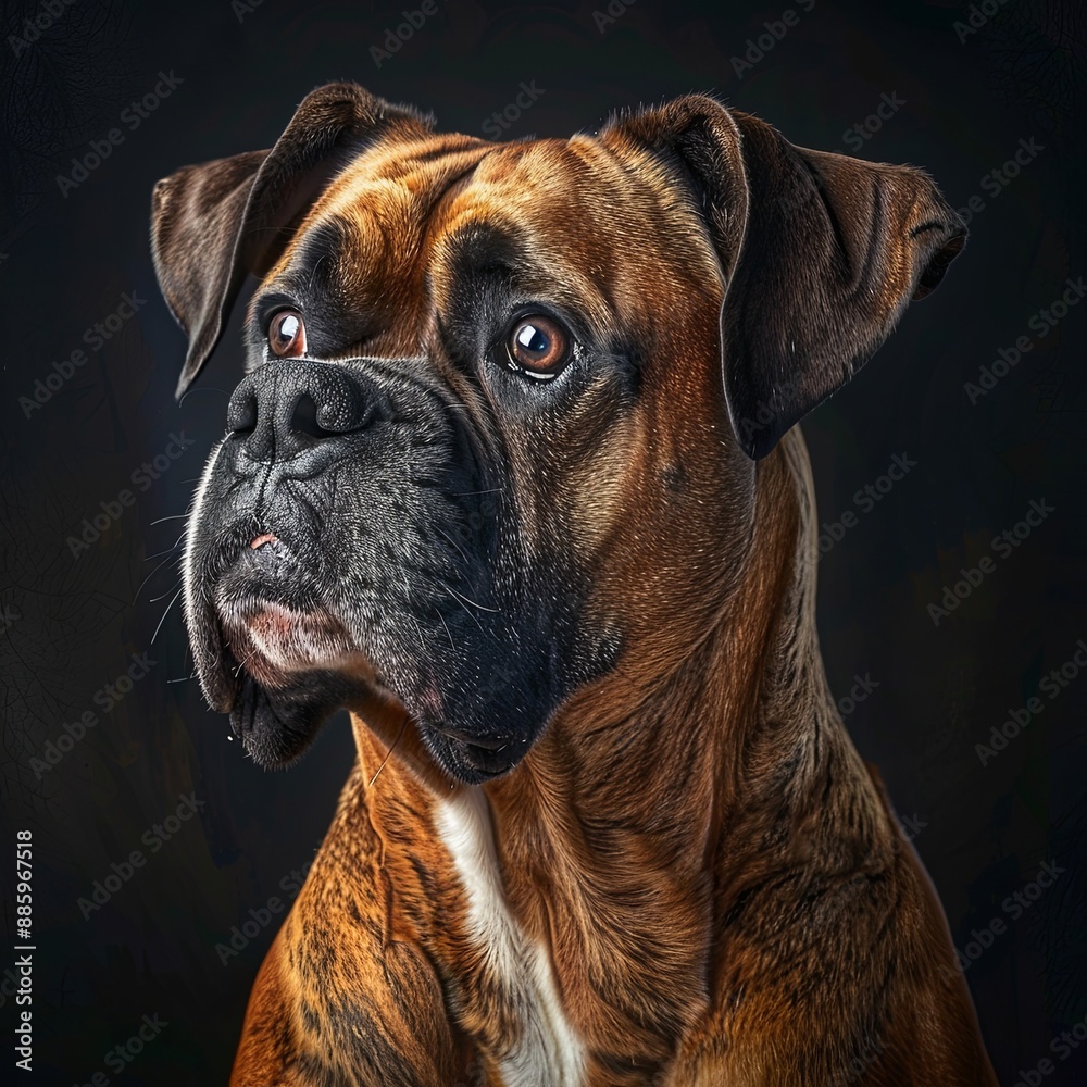 Portrait of a boxer dog living in Belgium Portrait of a boxer dog living in Belgium