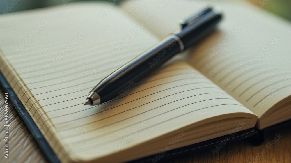 Blank Notebook and Pen Ready for Writing Blank Notebook and Pen Ready for Writing